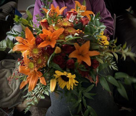 Beautiful seasonal birthday bouquet, delivered same day as the order!