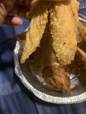 Wings still have hair on em .. I'll pass