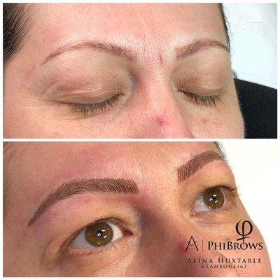 Microblading done over old pmu