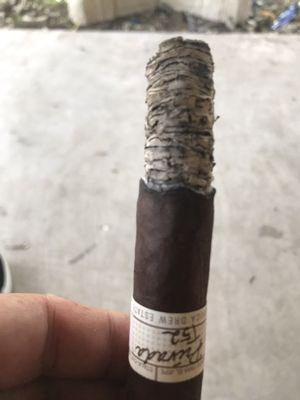 Nice burn from a Liga privada T52 by Drew Estate. Purchased at Elephant Lounge