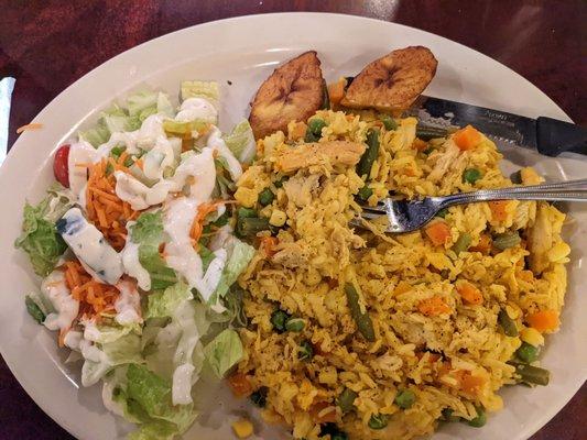 Arroz con pollo, chicken and yellow rice