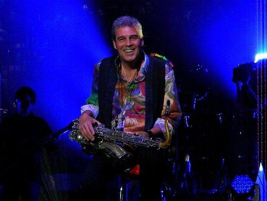 Billy Joel's sax-man Mark Rivera wearing Big Bang Men's Shirt on stage at Madison Square Garden