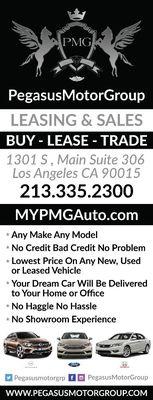 -Pegasus Motor Group  Sales & Leasing-
 Lowest Price On Any Make Or Model  Guaranteed !