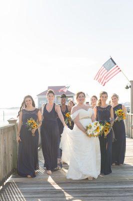 Pop the Bubbly's beautiful bride followed by her bridesmaids