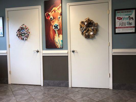 Pet visit rooms.