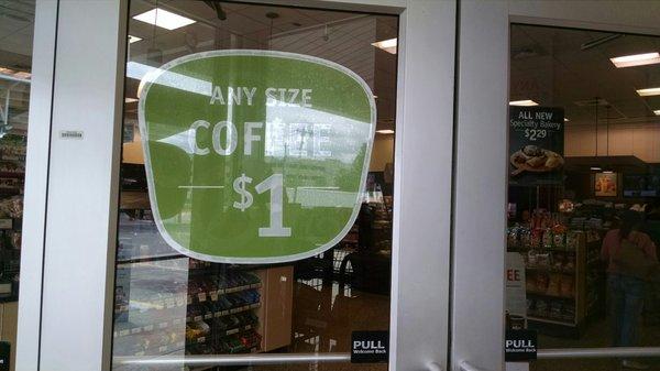 $1 coffee any size