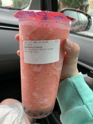 Strawberry Freeze w/Brown Sugar Boba