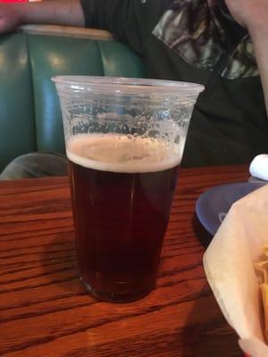 Draft beer in a plastic cup?! This is a restaurant not a tailgate.