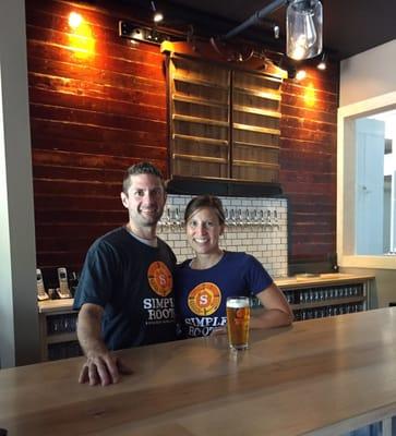 Owners Dan and Kara of Simple Roots Brewing in Burlington, VT