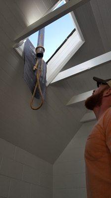 Installing stainless drop pipe in the newest well at Sierra Nevada Brewing Company