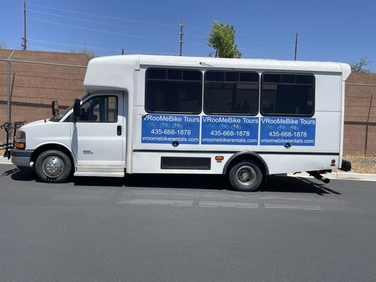 Service Bus that transports you to Zion. Air conditioning comfort.