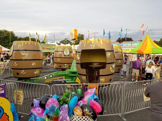 2019-09-07. St. Lawrence Apple Fest. Utica, MI. Kids Zone Spinning Honey Pots.