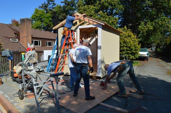 One of three tiny houses built by MLC volunteers to help their homeless neighbors.