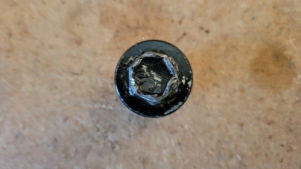 Mangled 14-mm drain plug