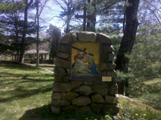 One of the Stations of the Cross. Love that they're all outside.