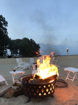 Fire pits on the beach