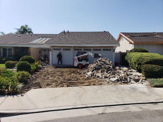 demolition of drive way for pavers