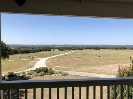 View from balcony outside our room.