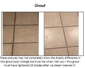 Grout cleaning before and after.