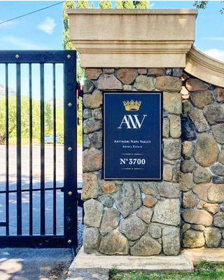 Entry way sign for Anitnori Winery