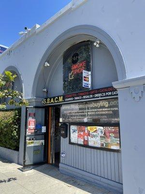 THE STOREFRONT OF S.B.A.C.M. SAVE BUYING @ C - MART.  420 TOBACCO CONVENIENCE STORE AT ( 42O )