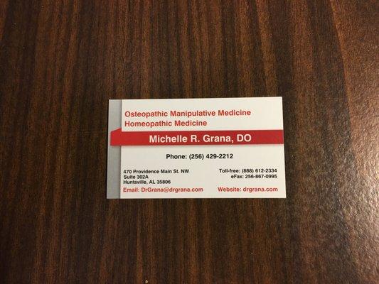 My business card. On it you will find such things as my phone numbers, email address and website URL.