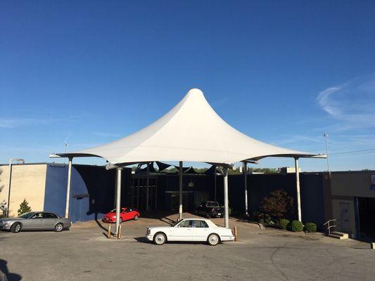 This is our iconic tent awning, so it is easy to find us.