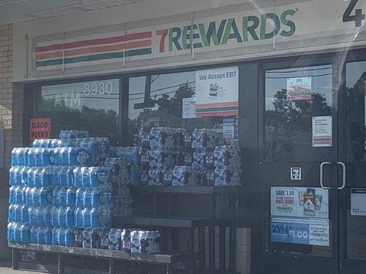 Water bottles in sun