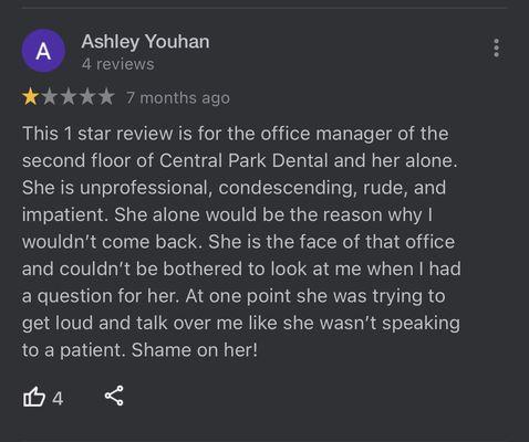 This is a review written by a patient