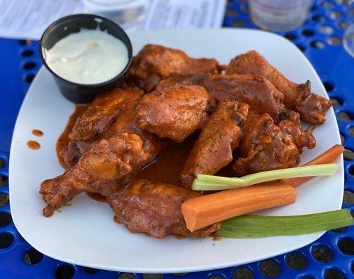 Buffalo wings w/Cajun seasoning sprinkled in.