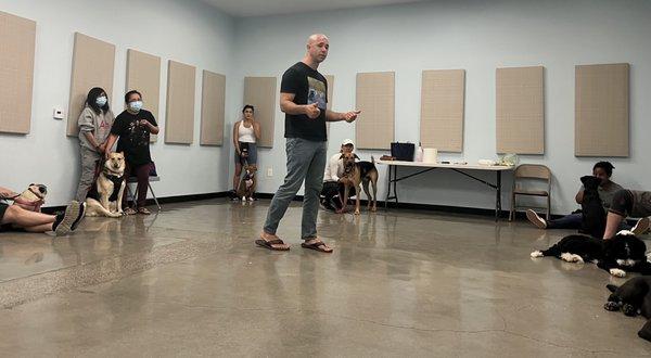 Matt training dogs at Dog Karma in Pet Food express, 4220 Long Beach Blvd, Long Beach, CA 90807