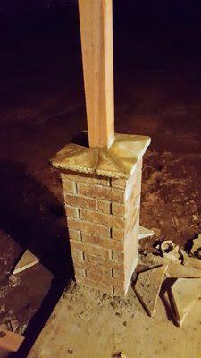 Brick abd stone column