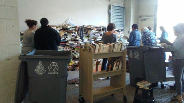 The flow of book donations begin at our loading dock!