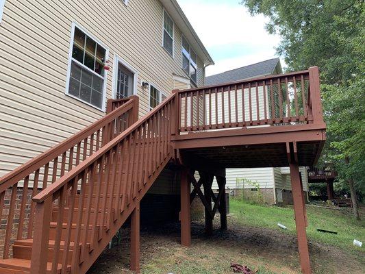 Refinished deck and stained