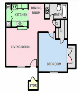 1 bedroom 1 bath Townhome