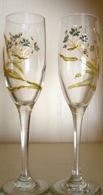 Painted Champagne glasses