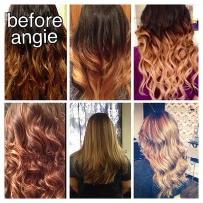 The 1st picture is before Angie fixed the ombré! The rest are Angie's work! :)