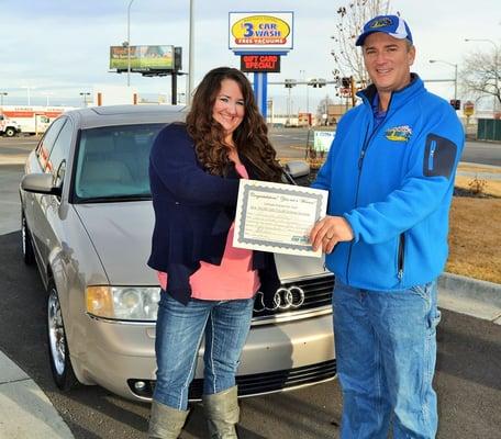 Northgate Express Car Washed teamed up with Right Price Auto Sales to provide an Audi A6 Quatro to a lucky winner! WOW!