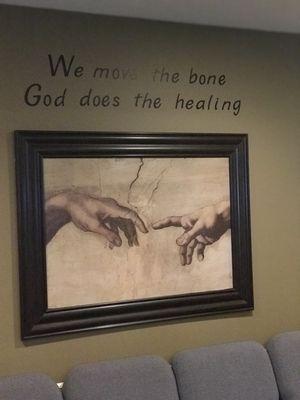 We move the bone God does the healing.