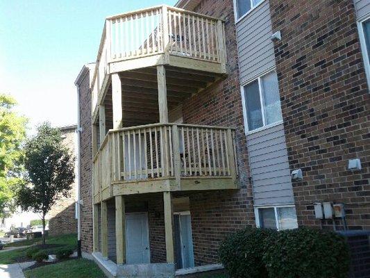 Double balcony complete demo and rebuild. Safer residents! Speedway,IN