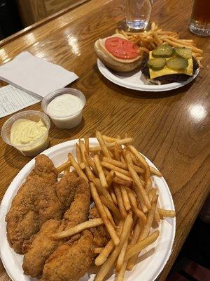 Cheeseburger and Chicken Tenders