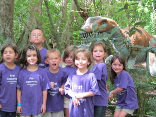 Watch out!  There's a dinosaur behind you!  Our field trips are amazing!