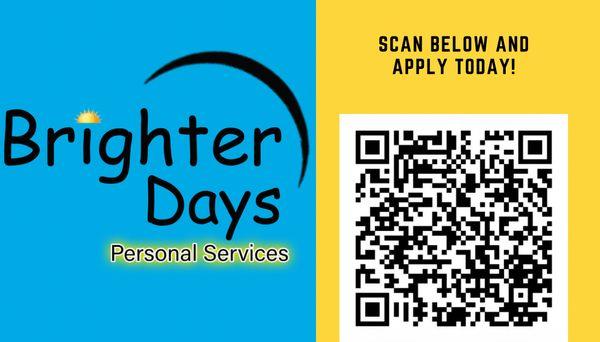 Scan the QR code and apply today!