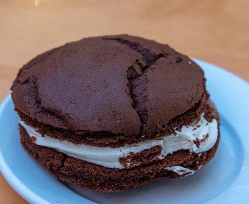 Whoopie Pie with cream-cheese creme filling.