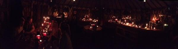 Inside the yurt