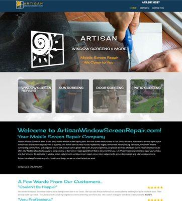 A new website for Artisan Window Screen Repair