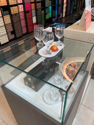 Counter display of expensive Nespresso items