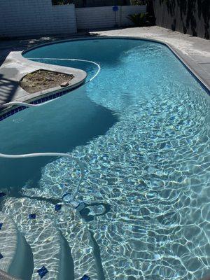 A clean pool! After Scott and his team help get it running.