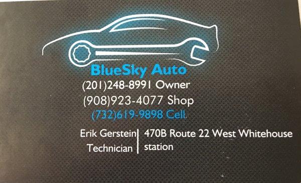 Bluesky Auto Business Card