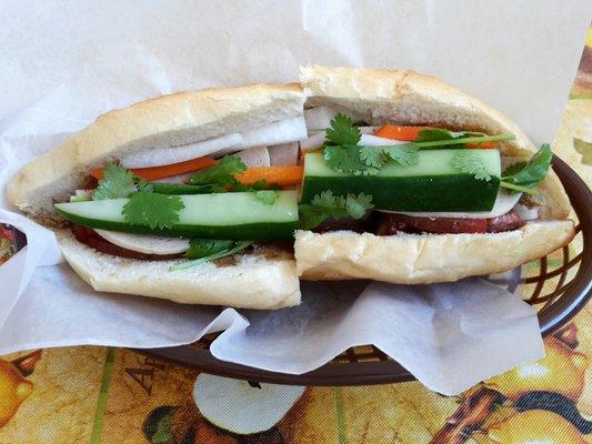 Combination bahn mi sandwich.